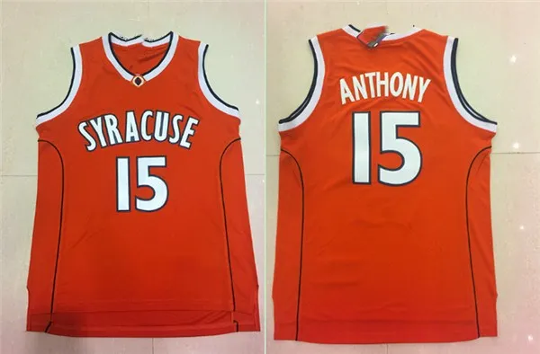 

#15 Carmelo Anthony Syracuse Orange Retro Throwback Stitched Basketball Jersey Sewn Camisa Embroidery US Size XXS-XXL