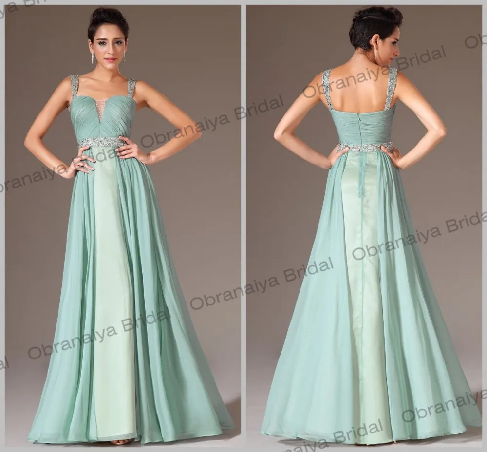 Elegant Gown Spaghetti Strap With Sequined Long Evening Dress 2014 New Arrival Formal Dresses Robe De Soiree OB0253 | Свадьбы и