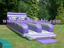Commercial purple inflatable bungee run outdoor playground equipment
