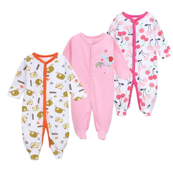 

3Pcs/lot Baby Rompers Spring Baby Girl Clothes Cartoon Newborn Baby Clothes Cotton Baby Boy Clothing Roupas Bebe Infant Jumpsuit