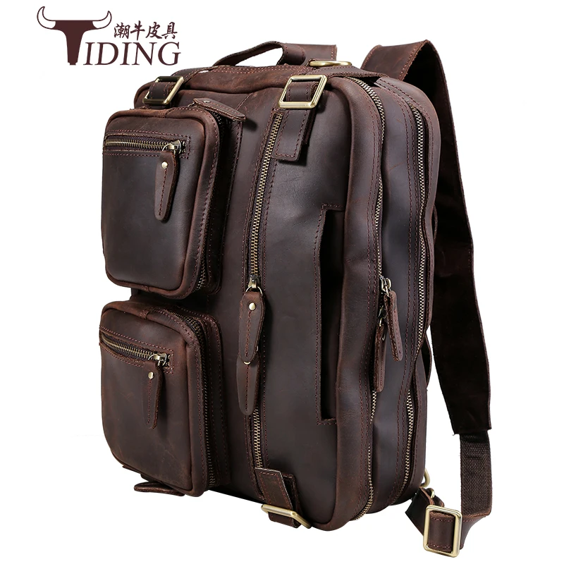 Многофункциональные рюкзаки Crazy Horse из натуральной кожи, фирменный рюкзак, дорожная сумка, мужская сумка для багажа, винтажная сумка на плечо для выходных