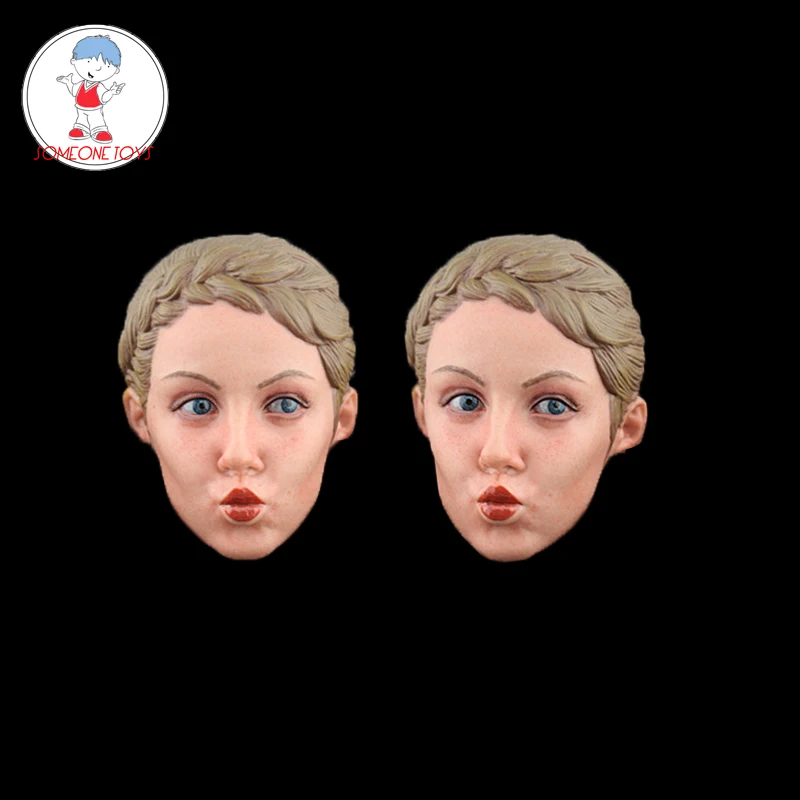 

1/6 Female Head Sculpt with Expression For Painting 12 inches Action Figure
