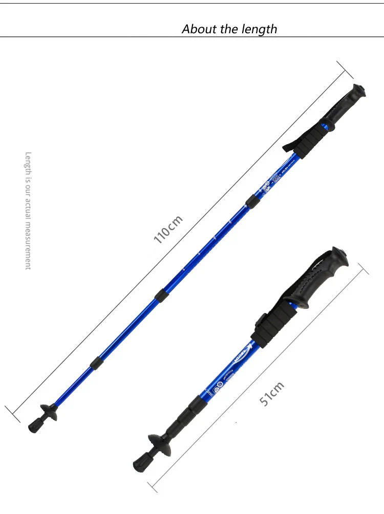 Регулируемая 4 секции трость палка для ходьбы анти-скольжения трекинговые палки, прогулочная палка Сверхлегкий для кемпинга на открытом воздухе Пеший Туризм Восхождение