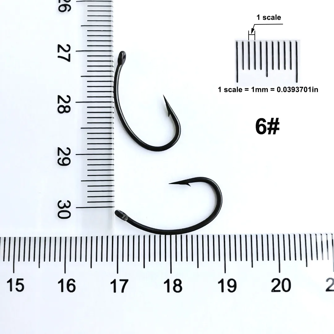 100 шт./лот, крючки для ловли карпа, Япония, Высокоуглеродистая Сталь, тефлоновое покрытие, колючий глаз, круг, одиночные рыболовные крючки, рыболовные аксессуары G - Цвет: 100pcs Size 6
