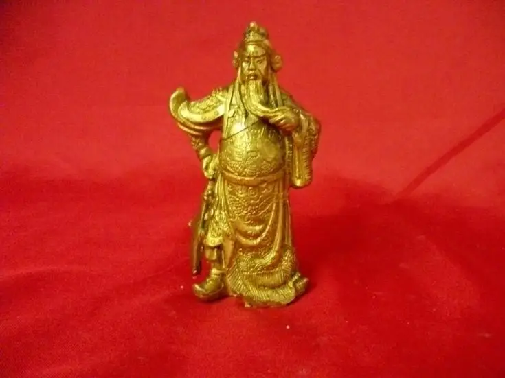 

Copper bronze statue of guan gong fortune apotropaic Small guan gong decoration guan gong