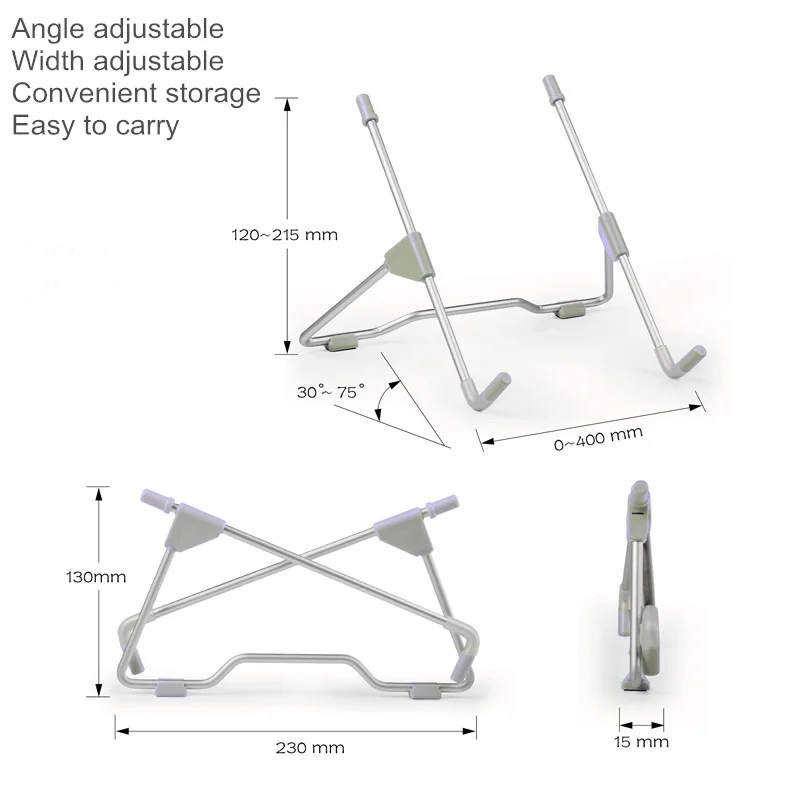 Регулируемая Портативная подставка для ноутбука, эргономичный кронштейн для ноутбука, планшета, держатель для снижения тепла, крепление из алюминиевого сплава, охлаждающая подставка