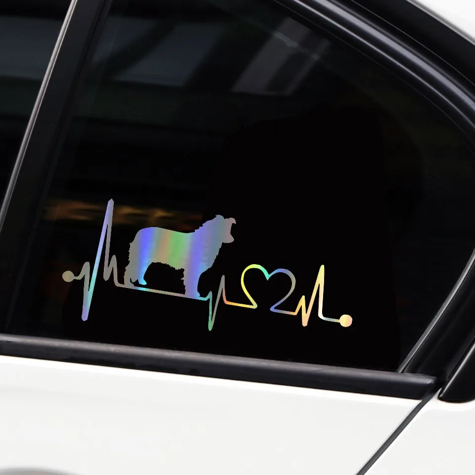 Border Collie Dog Heartbeat Decal Stickers Car Cover Scratches Decorative Accessories Car Styling Car Vinyl Stickers 198.3CM  (10)