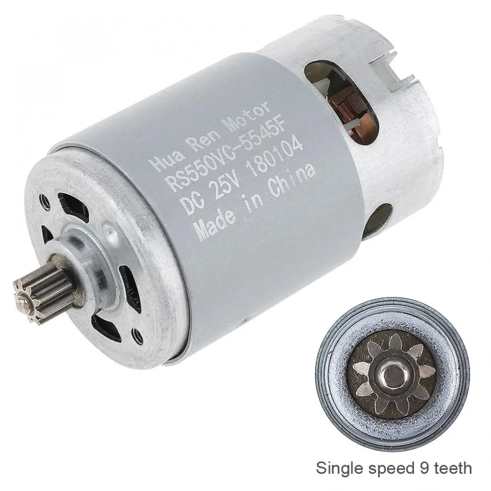 

RS550 25V 19500 RPM Durable DC Motor with Single Speed 9 Teeth and High Torque Gear Box for Electric Drill / Screwdriver
