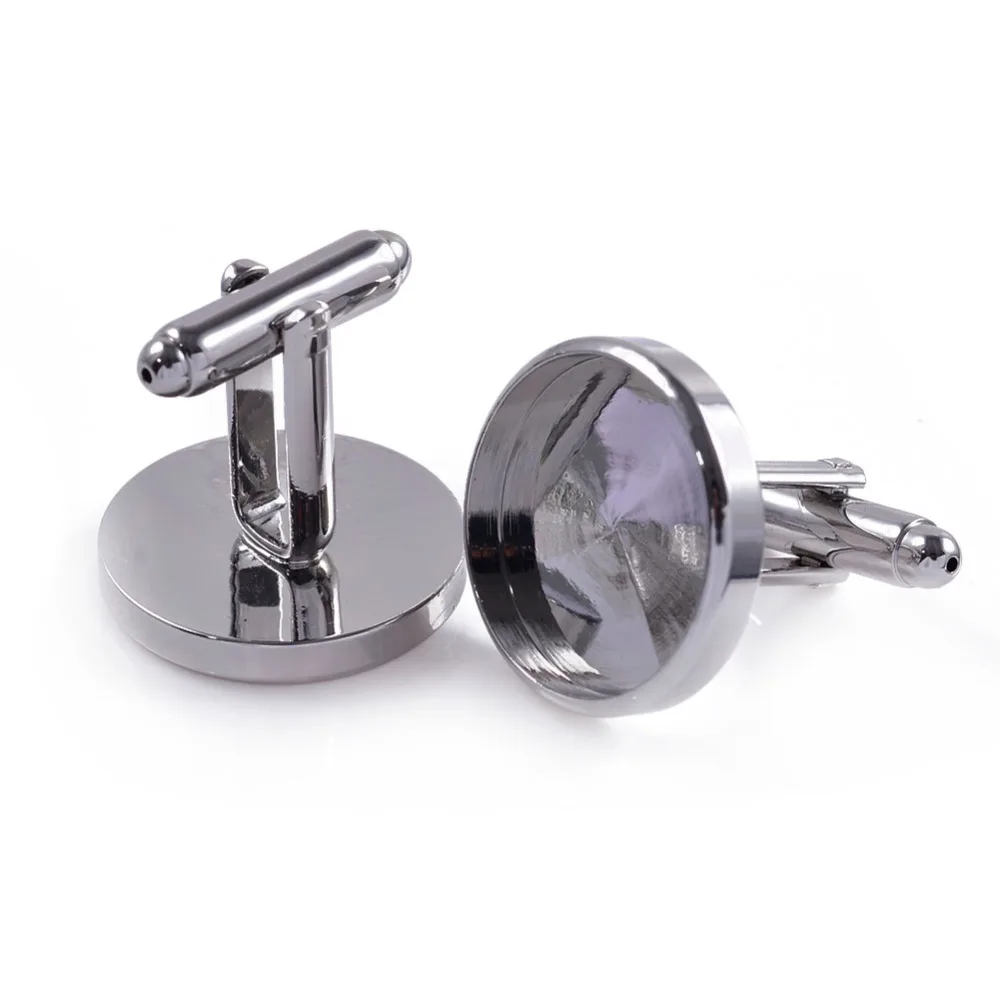 

10Pcs Silver 18MM Cufflink Blank Setting Cufflink Tray French Cufflink Blank Set Cufflink Backs For Men Personalized