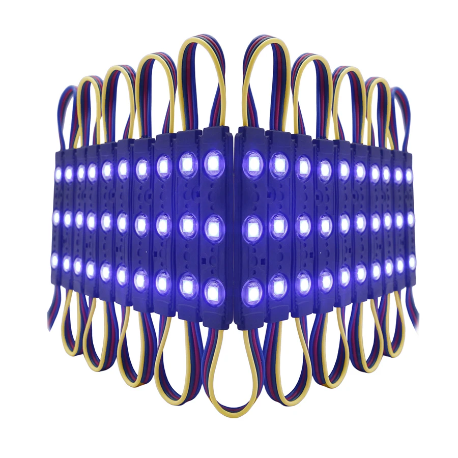 RGB 5050 SMD LED Module Injection Light DC12V 3LED Waterproof Advertising Sign Store Front Lighting Module Strip Light 20-100PCS (9)