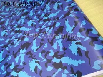 

PROTWRAPS ubran snow blue black camouflage vinyl car styling with air release size 1.52x10m/20m/30m available