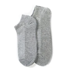 Высококачественные мужские носки, 5 пар/лот, больших размеров, EU43-48, летние тонкие сетчатые дышащие носки из чесаного хлопка, короткие мужские носки-лодочки