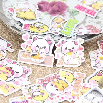 

40pcs Self-made Cute Cat Expression Scrapbooking Stickers DIY Craft Decorative Sticker Pack Photo Albums Diary Decor