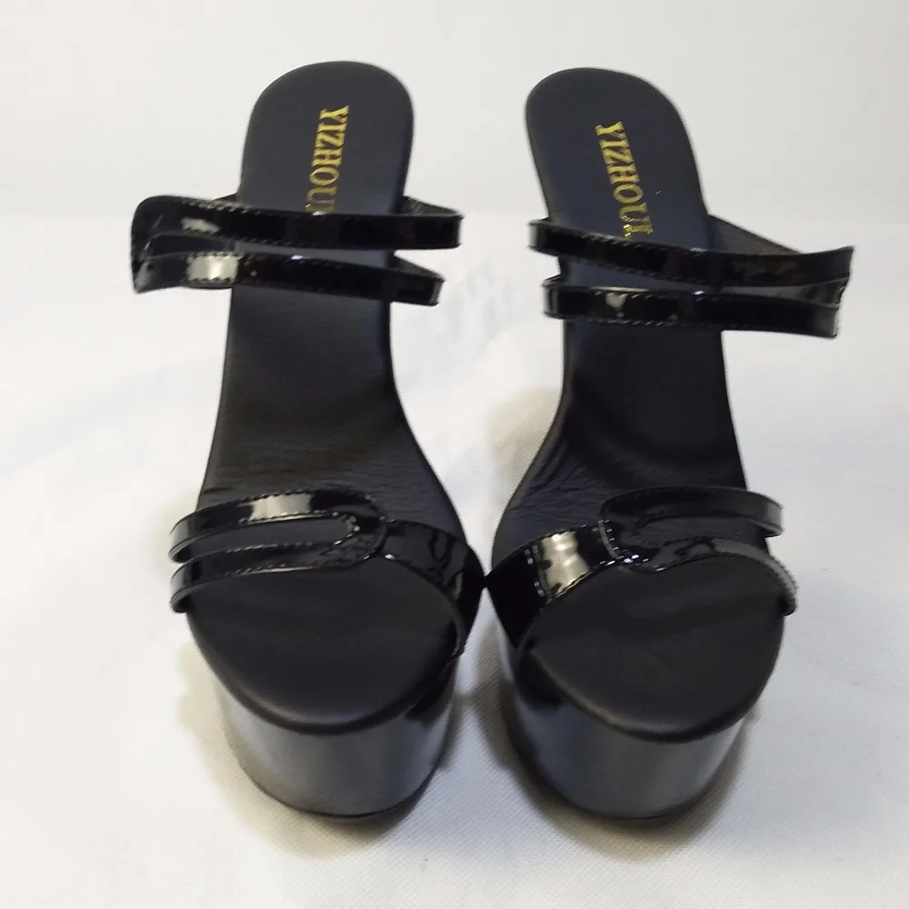 Прозрачные шлепанцы на высоком каблуке 15 см водонепроницаемые сандалии принцессы на толстой подошве Подиумные туфли