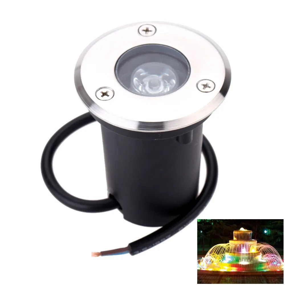 

New IP67 Waterproof AC 85-265V 1W 3W LED Underground Light Inground Lamp Buried Lighting LED Outdoor Recessed Floor Lamp Light