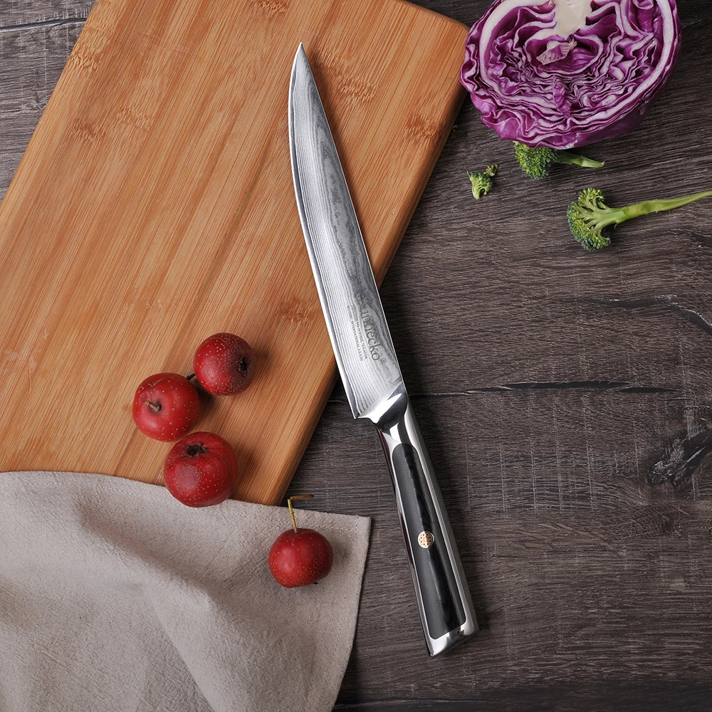 Damascus steel slicing knives