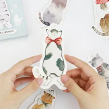 30 шт./упак. мультипликационный Кот каваи вечерние поздравительные открытки Закладка для книги канцелярская бумага для письма Бумага карточки для записок подарки