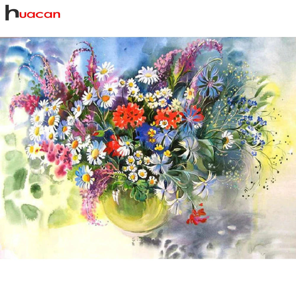 

Diy Diamond Painting Cross Stitch Diamond Embroidery Floral Full Square Diamond Mosaic Flower Picture Of Rhinestones Wall Decor