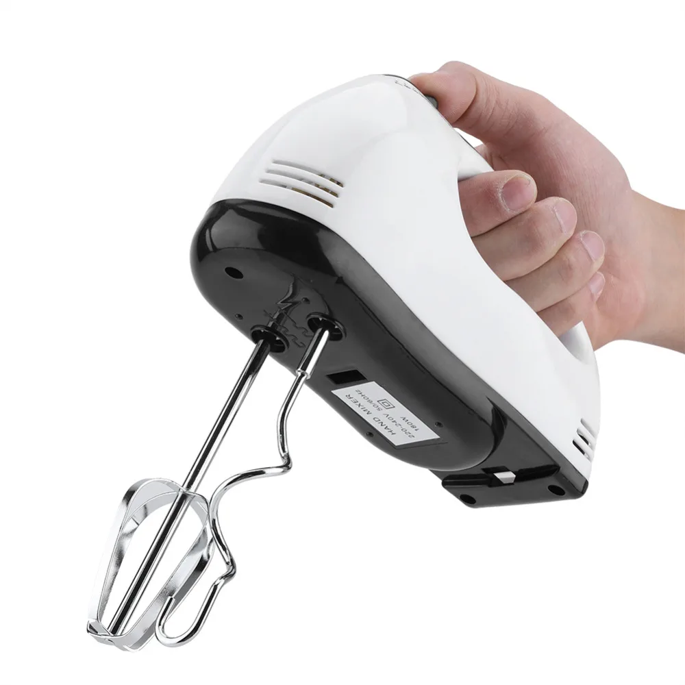Electrical Handheld Food Blender 7 Speed Adjust Double Whisk Eggs Mixer
