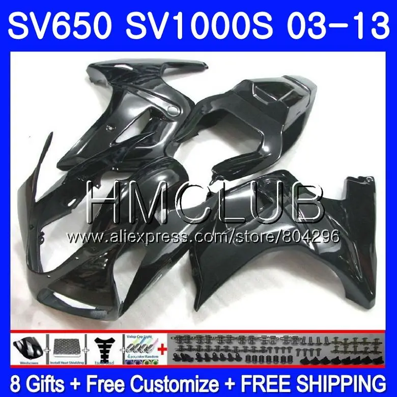 

Gloss black Fairing For SUZUKI SV1000S SV650S 03 04 05 06 07 08 28HM.9 SV650 1000 S SV 650S 1000S 2003 2004 2005 2006 2007 2008