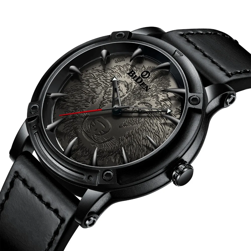 

Mens Watches 2019 Wolf Dial Classic Fashion Stylish Leather Strap Analog Quartz Wristwatch Men Waterproof Relogio Masculino