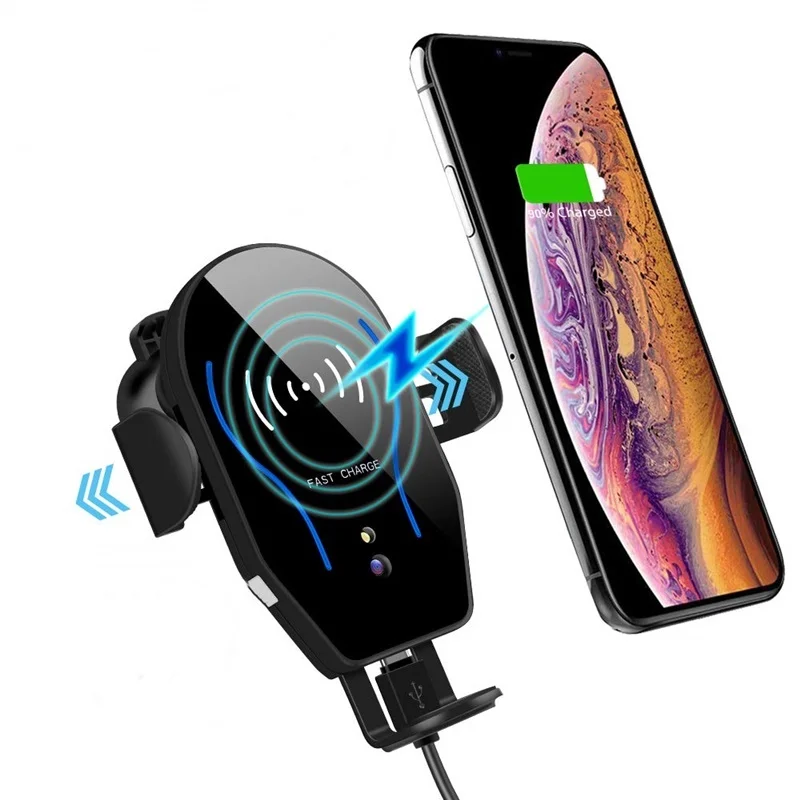 

10W Qi Wireless Car Charger For Iphone 8 X XS MAX Automatic Phone Holder Fast Wireless Charger For Samsung Xiaomi Quick Charge