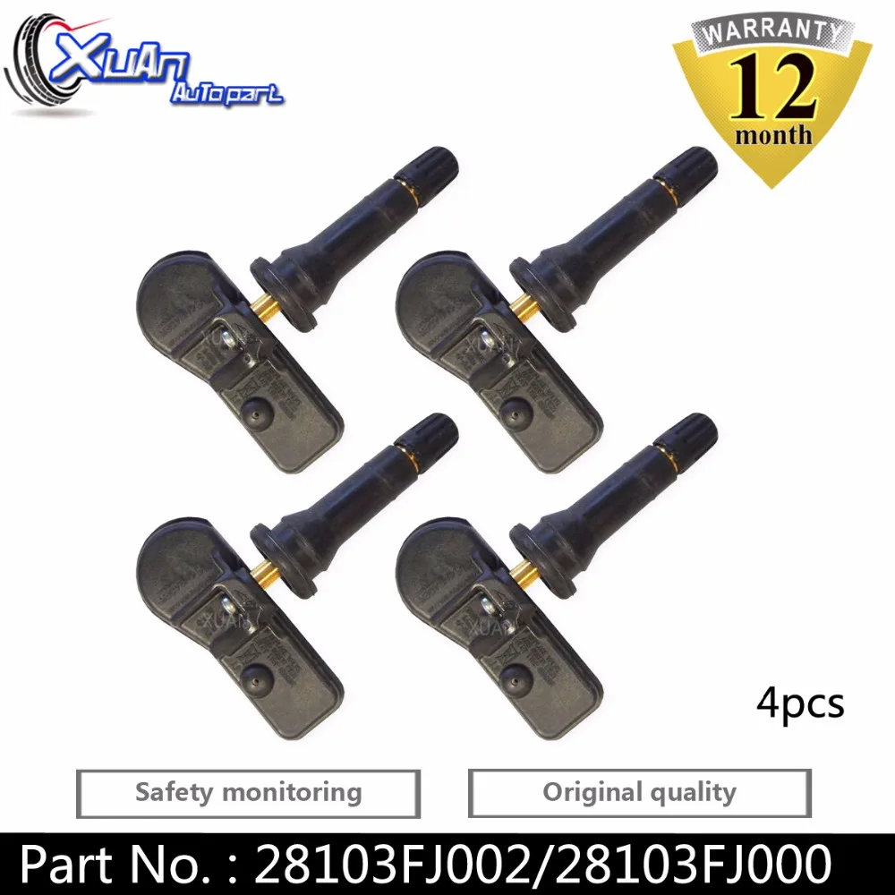 

XUAN 4PCS Tire Pressure Monitor Sensor TPMS For Subaru Forester Impreza Justy Legacy Outpack Trezia WRX XV 28103FJ002 28103FJ000