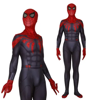 

Adult and kids Superior spider man Otto Gunther Octavius Cosplay Costume Zentai Spiderman Superhero Pattern bodysuit jumpsuit