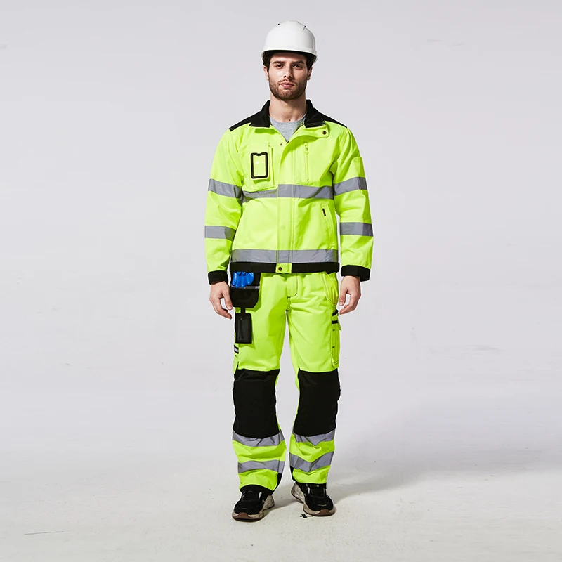 Мужская Желтая Рабочая куртка Hi Vis пальто куртка мужская рабочая одежда со светоотражателями