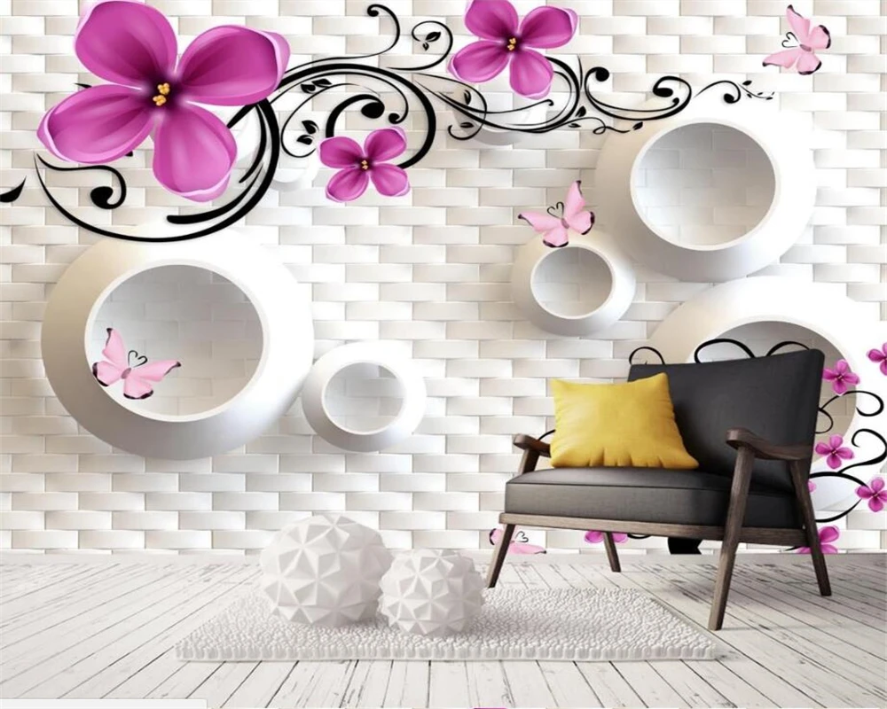 Beibehang Custom Tapete Hause Dekorative Fresko 3d Vicula Muster Lila Blume Wandbild Tv Hintergrund Wand 3d Tapete Foto 3d Wallpaper Photos Wallpaper Phototv Background Aliexpress