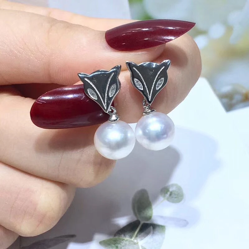 

925 Sterling Silver Earrings Findings FOX Earrings Settings Mountings Parts Mounts for Pearls Agate Coral Beads Stones