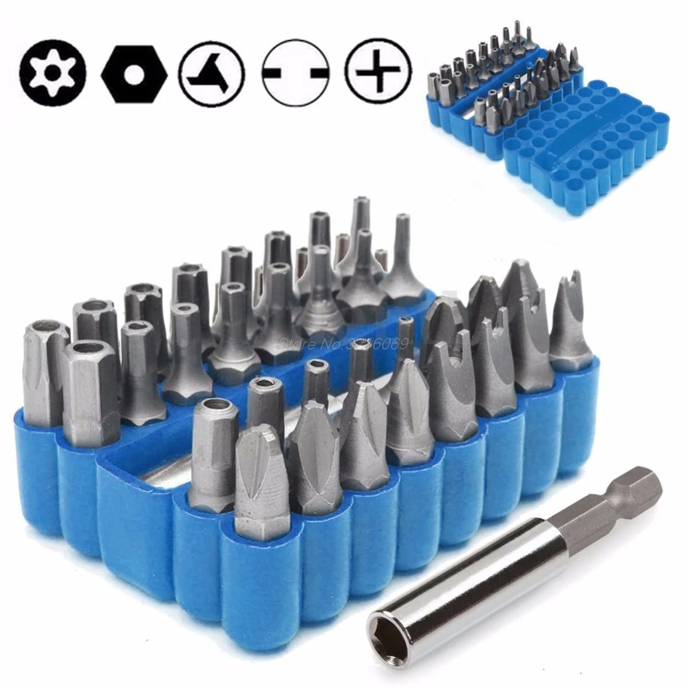 

Security Bit 33Pcs Set Tamper Proof Torx Spanner Screwdriver Star Hex Holder Rod Whosale&Dropship