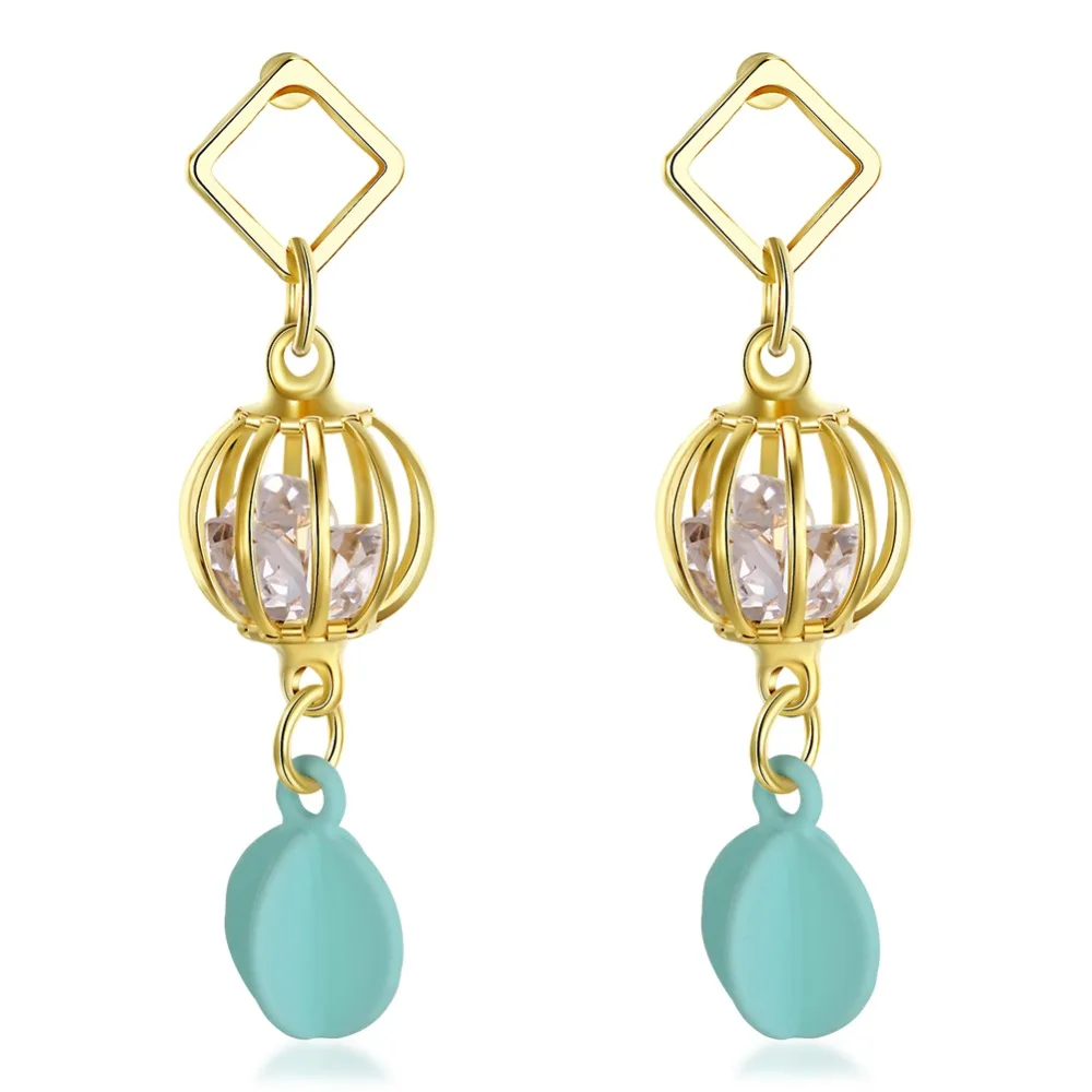 

2018 elegant round geometric alloy color earrings women's high jewelry 925 sterling silver ladies' Mother's Day gift E009