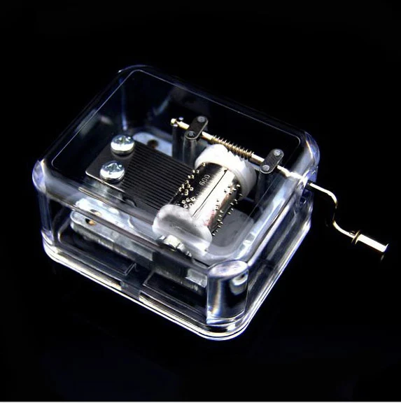 

Hand Crank Musical silver plated Movements Parts DIY Music Box Laputa Castle in the Sky City M02224-1