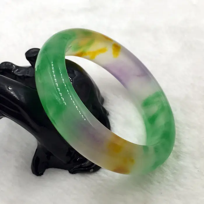 wyan A-6666 Vintage China Beautiful Lavender Green Jade Gems Bangle Bracelet 57mm | Украшения и аксессуары