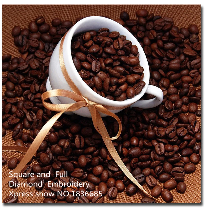 Coffee beans,Square Full Unfinished Diamond Embroidery Painting,Crystal