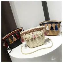 Bohemia Vacation Handbags Summer Grass Weave Tote Hot Lady Straw Beach Shoulder Bags Shopping Bag Lady Crossbody Mini Bag