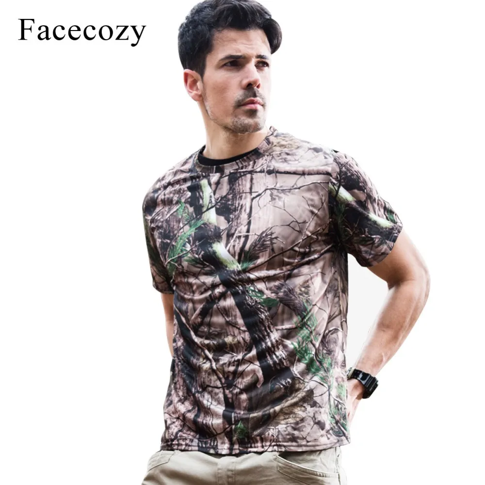 Facecozy мужская летняя Военная камуфляжная футболка для спорта на открытом воздухе