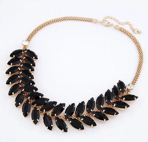 Min.order is $15 (mix order)Free Shipping Delicate Fashion Olive Branch Rhinestone Necklace Jewelry Metal Flowers Pendant #921|flower reusable