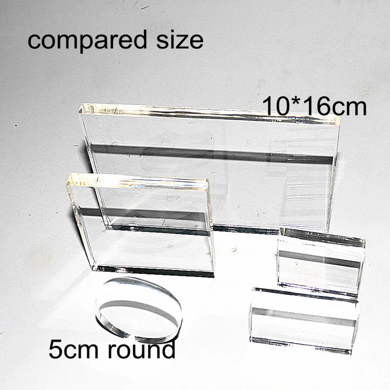 Круглая чернильная подушечка четкая прозрачная печать Ручка Акриловая подкладка Сделай Сам Скрапбукинг инструменты для украшения акриловый блок