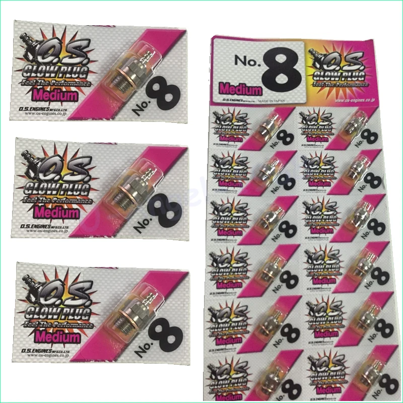 

12pcs/lot 100% Original OS NO.8 O.S. OS8 medium plug N Glow Plugs For OS Engine