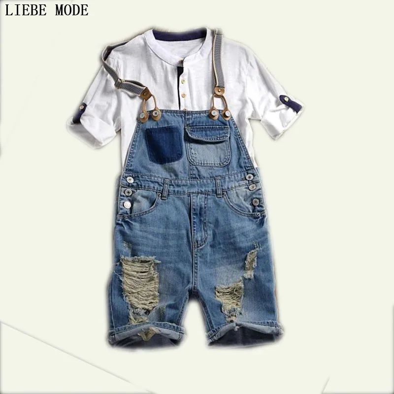 Free Shipping Denim Overall Shorts For Men Bib Overalls ...