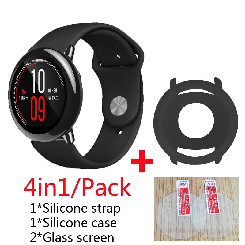 4в1 Huami Amazfit Pace ремешок силиконовый спортивный на запястье часы браслет +