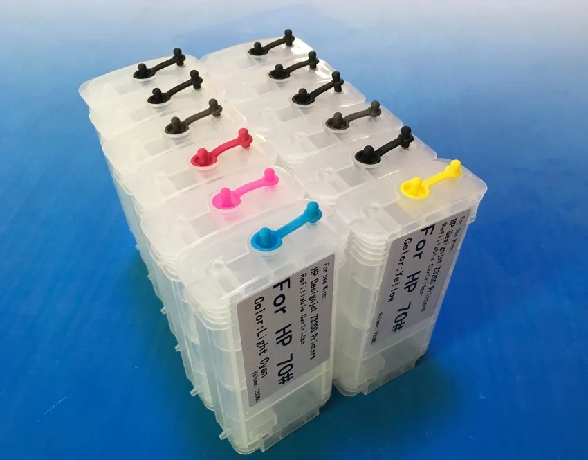 

130ml *12pcs for HP70 refillable ink cartridge with ARC for HP DesignJet Z3200 plotter; 12 colors