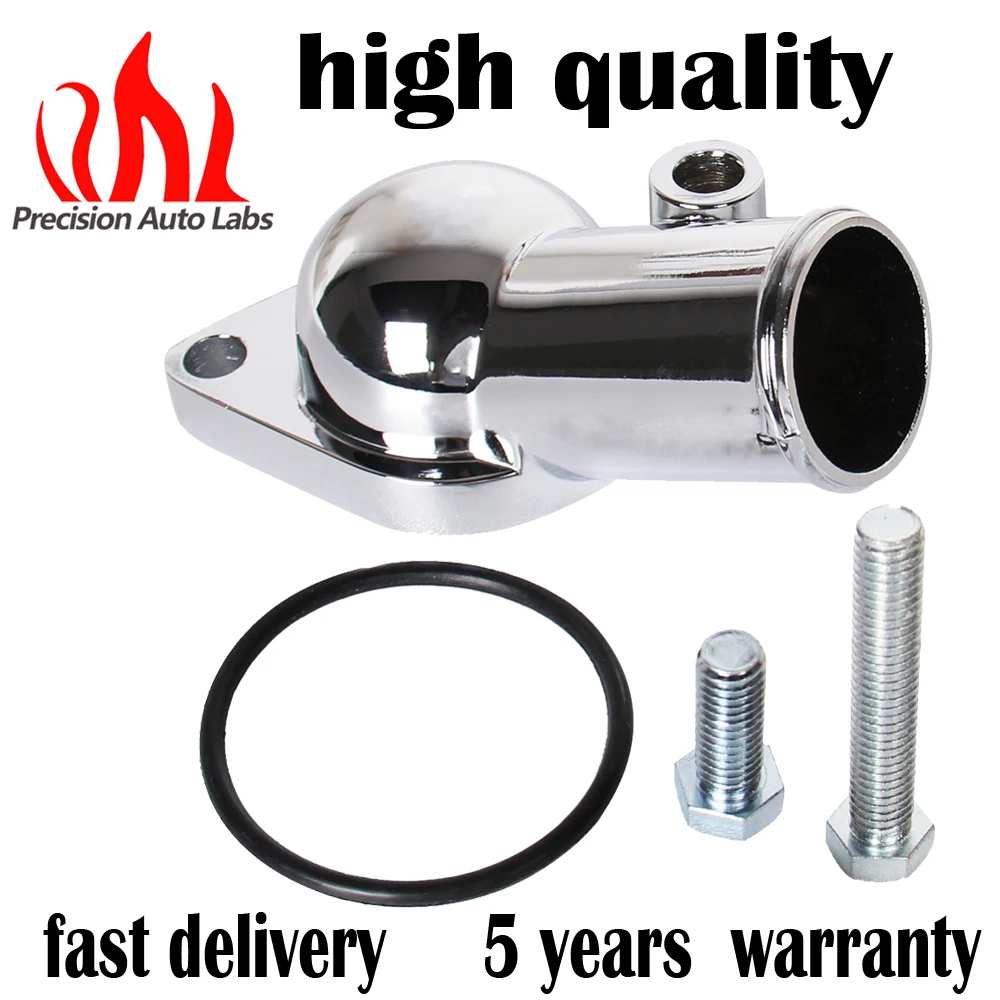 SBC BBC Chrome Water Neck 45° Thermostat Housing For Ford 260-302//351W Big Block