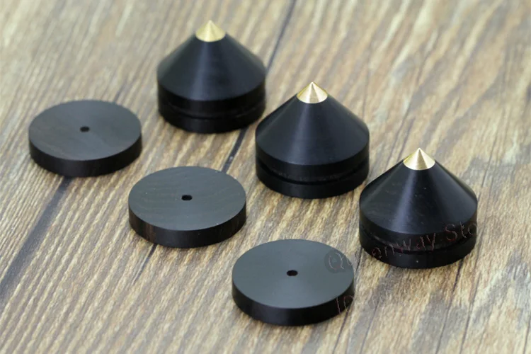 

1 set/4PCS Stand/spike+Pad Sandalwood HIFI Shelf Speaker Decoder CD Power Amplifier Shockproof Small 23mm