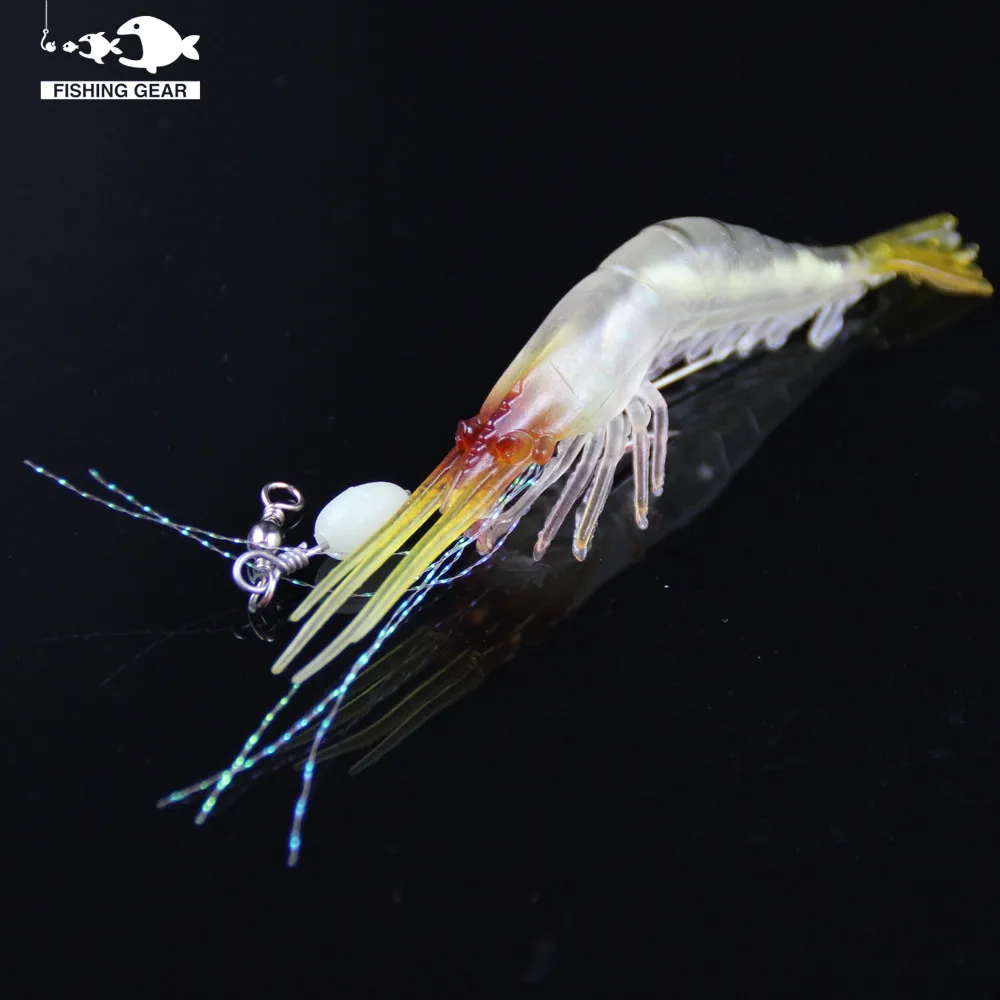 8pcslot 3.9 Inch 6g soft lures isca artifical shrimp lures Soft plastic Silicone Simulation Prawn Shrimp Fishing Lure shap bait  (8)