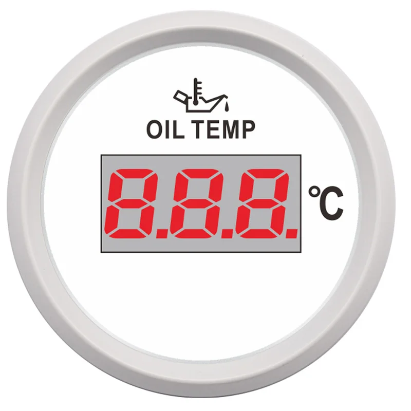 " 52 мм Датчик температуры масла индикатор 50-150 градусов для авто мотоцикла автомобиля лодки яхты Цельсия 12 В 24 В светодиодный указатель - Цвет: WW