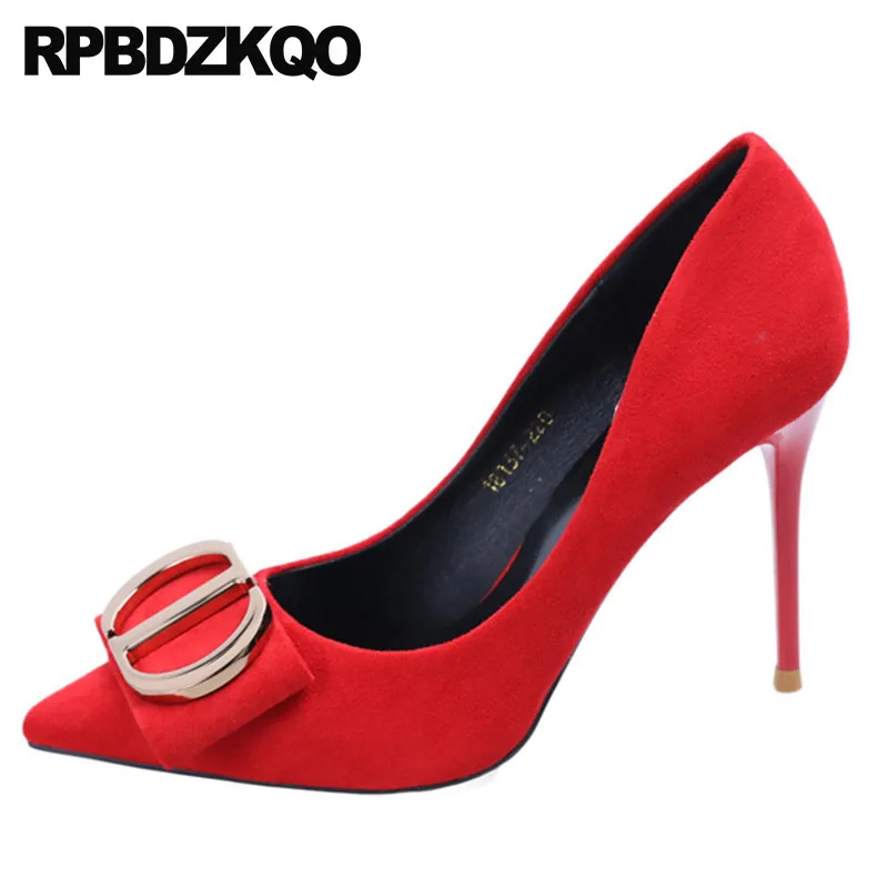 Buy Black 2018 High Heels Suede Catwalk Size 4 34 Red