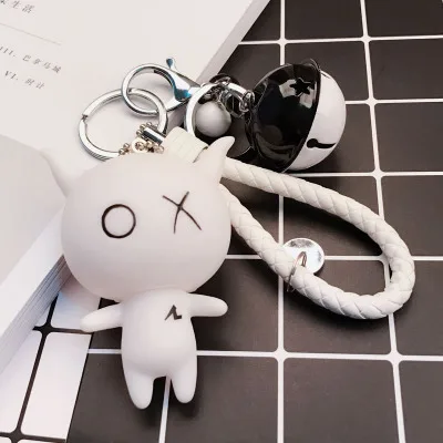 

Fate Love Cartoon Silicone Amuse Black Tsai Keychains Cute Bell Lady Bag Ornament Car Key Chain Pendant